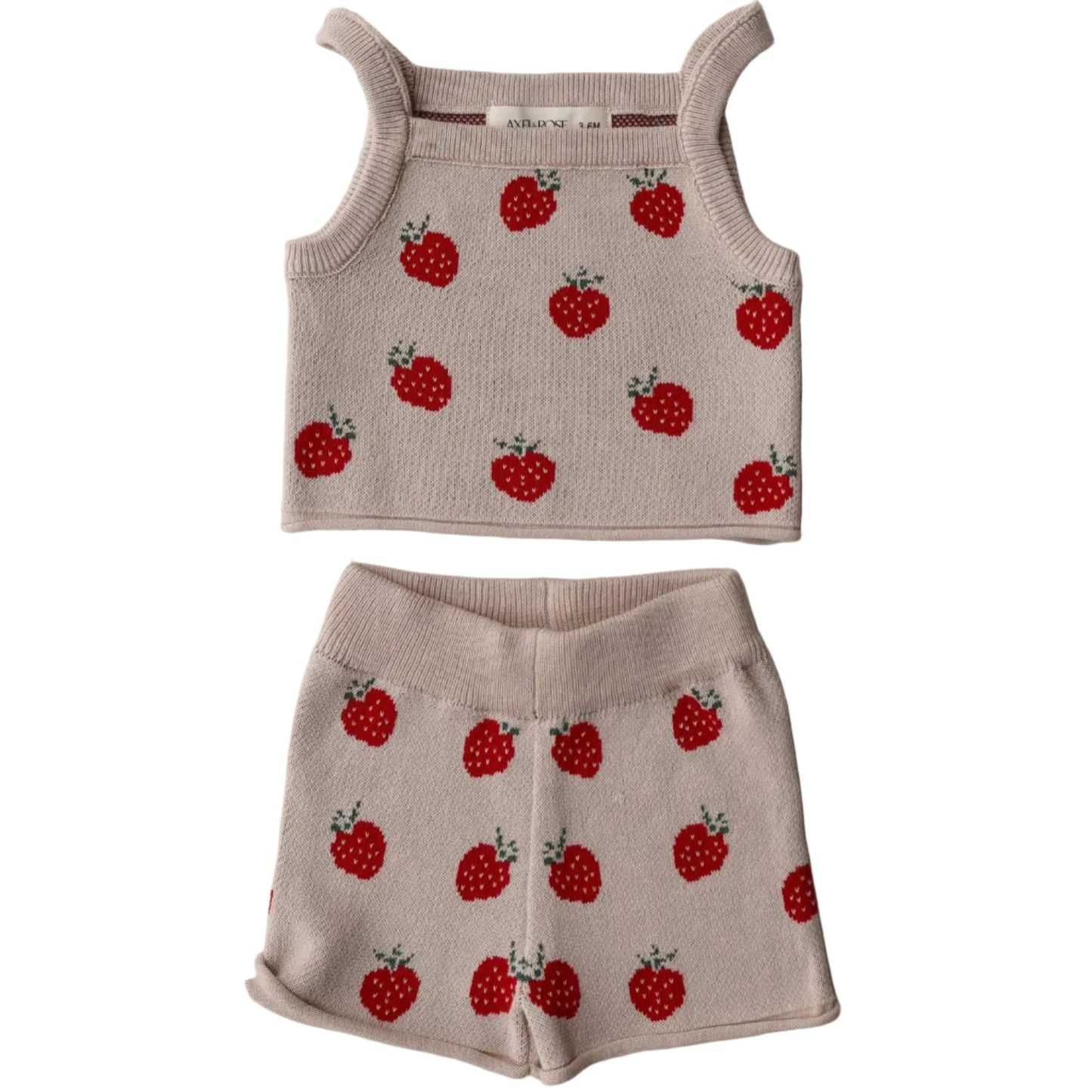 KNIT STRAWBERRY TWO PIECE SET