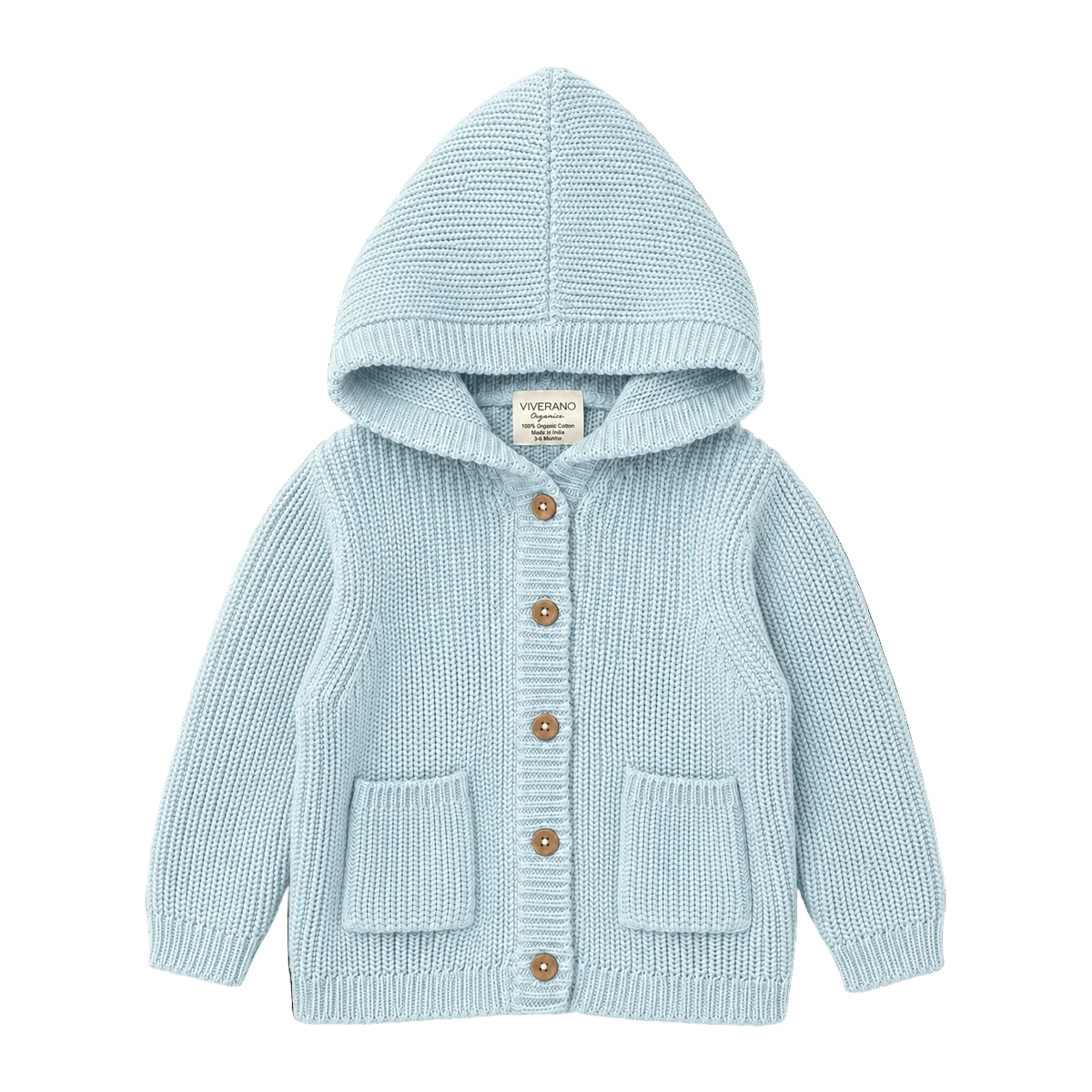 Milan Knit Baby Hooded Button Jacket