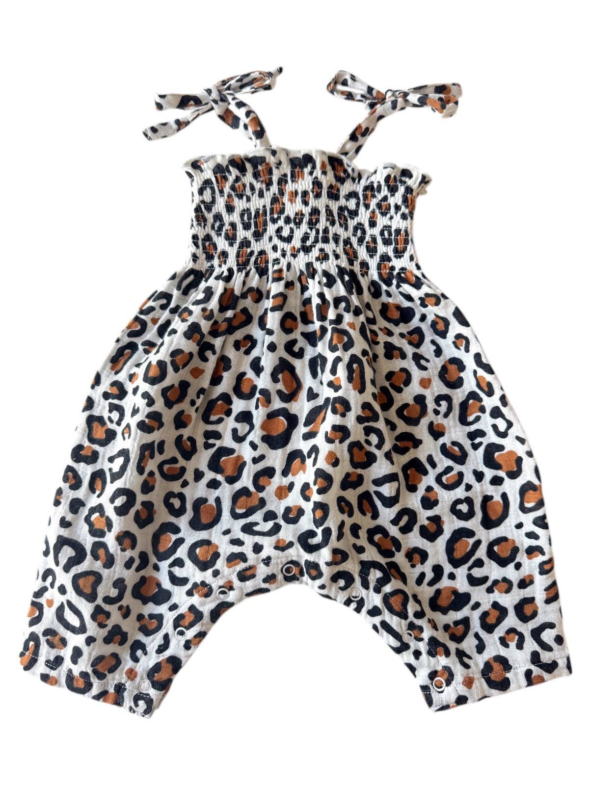 LEOPARD SMOCKED JUMPSUIT