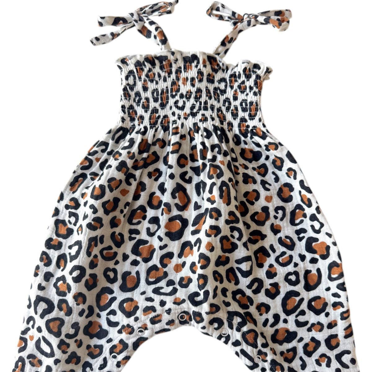 LEOPARD SMOCKED JUMPSUIT