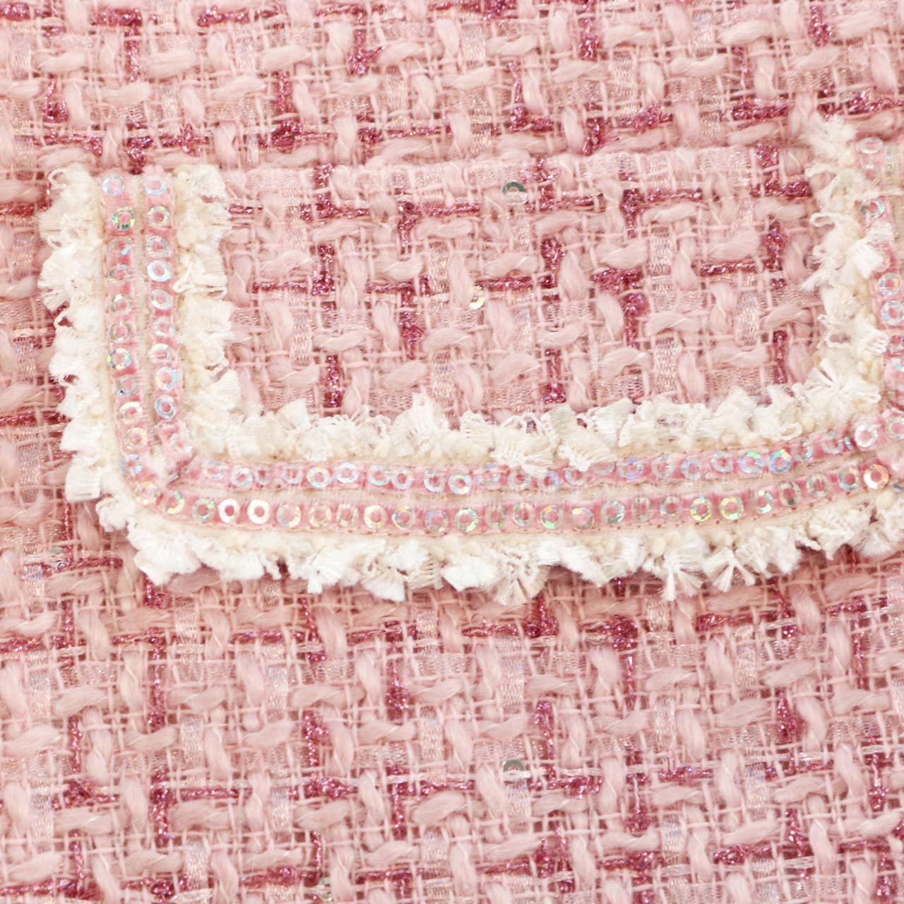 JENN SEQUIN TRIM TWEED DRESS