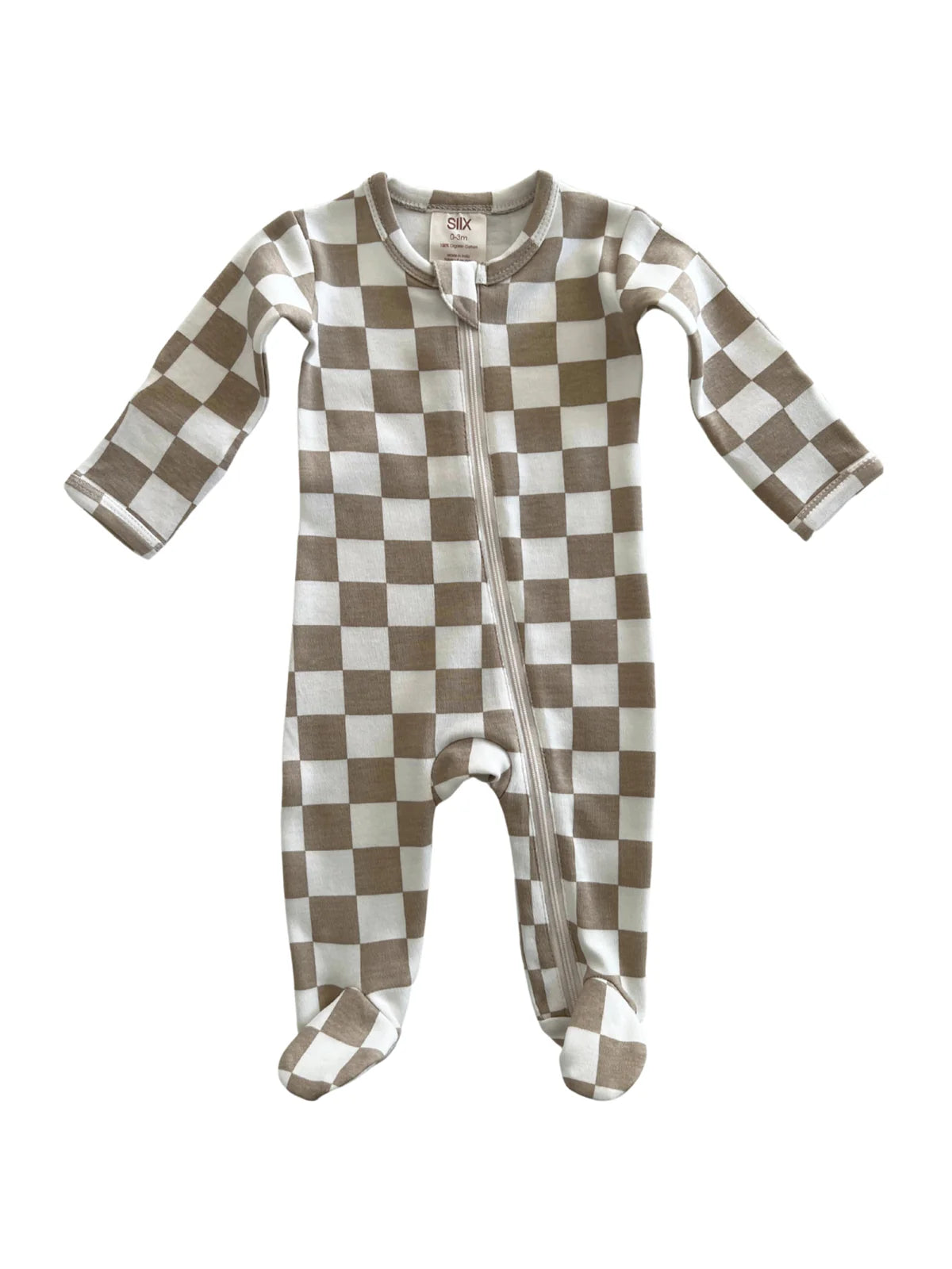 WHITE & TAN CHECKERED FOOTIE