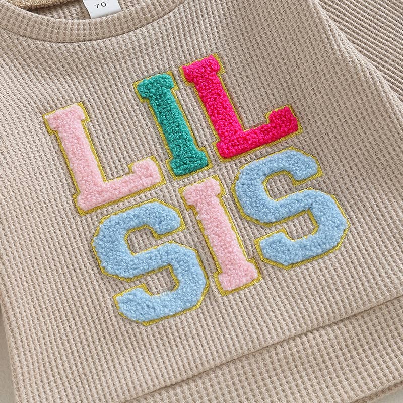 GIRLS WAFFLE EMBROIDERY 2PCS SET