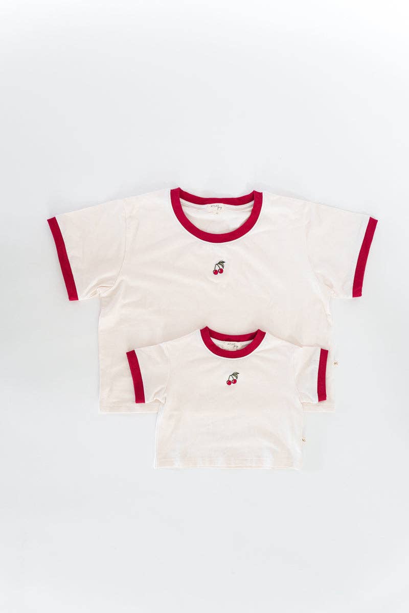 CHERRY ORGANIC CROPPED TEE