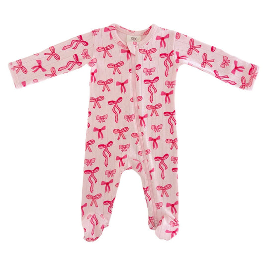 PINK BOWS FOOTIE