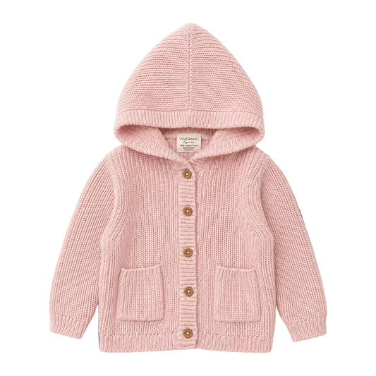 Milan Knit Baby Hooded Button Jacket