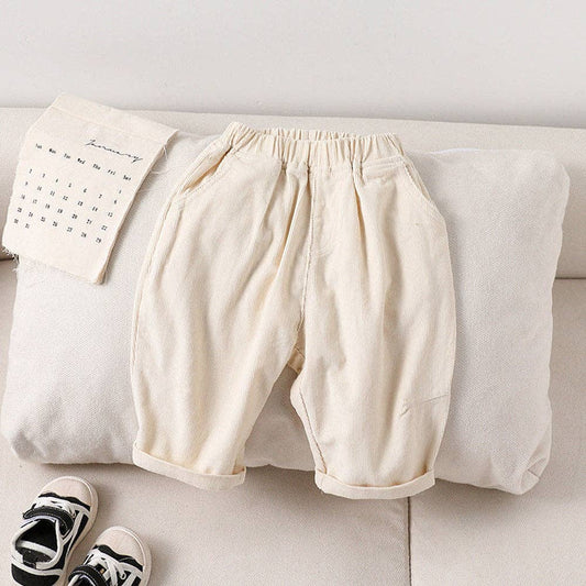 MyKids-USA® Kids Unisex Soft Comfortable Corduroy Long Solid Color Pants
