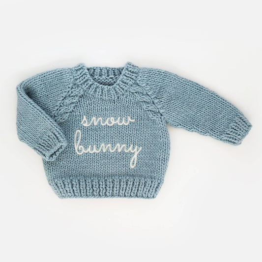 SNOW BUNNY SURF BLUE CREW NECK SWEATER FOR BABY & TODDLER