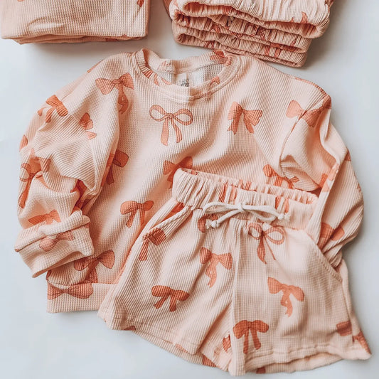 STASI PINK BOW LOUNGE SET