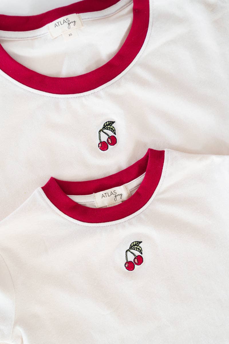 CHERRY ORGANIC CROPPED TEE