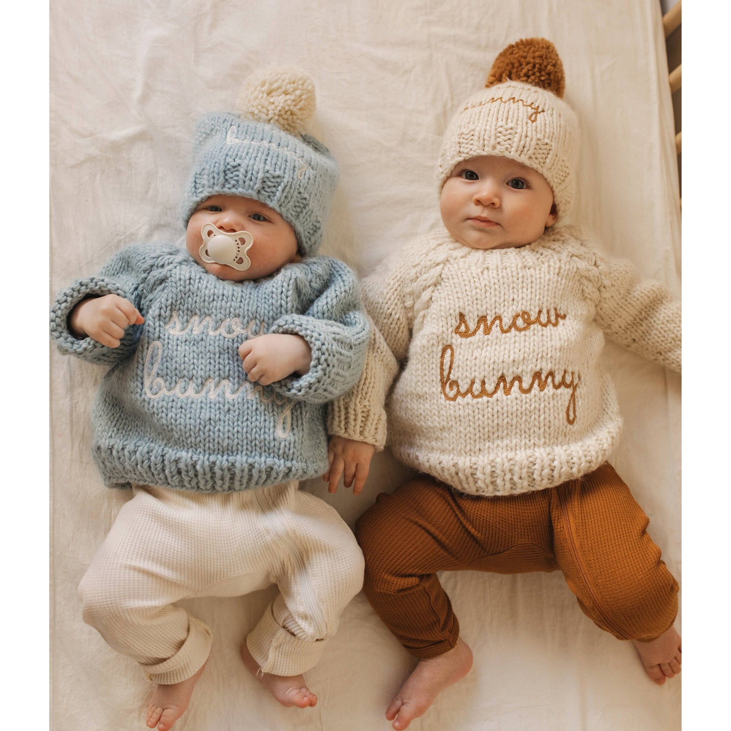 SNOW BUNNY SURF BLUE CREW NECK SWEATER FOR BABY & TODDLER
