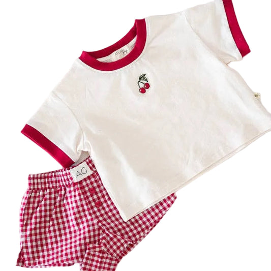 CHERRY ORGANIC CROPPED TEE