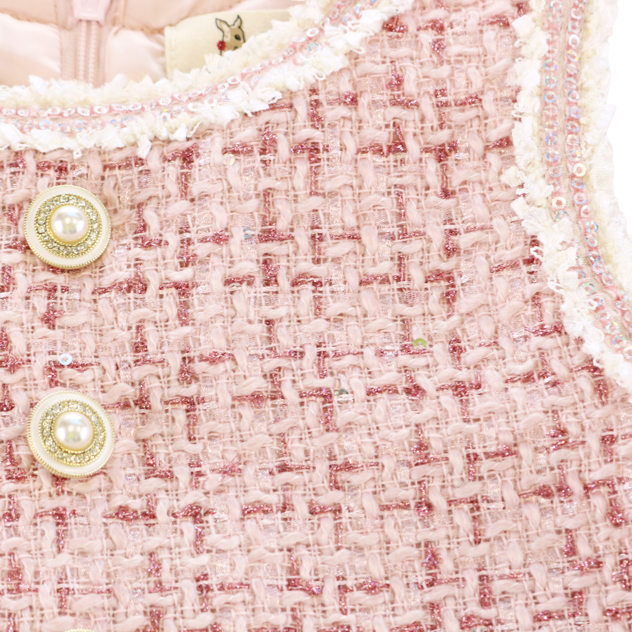 JENN SEQUIN TRIM TWEED DRESS