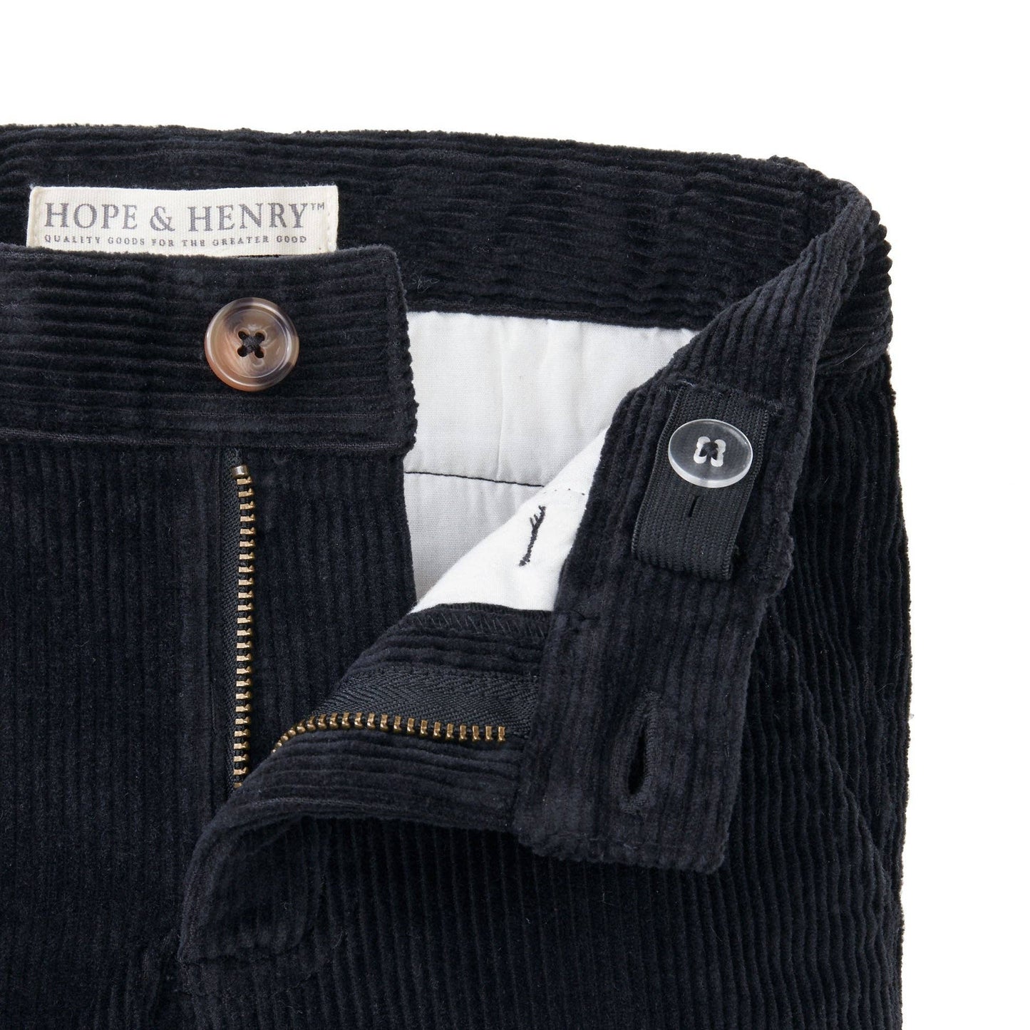 JAMES ORGANIC BLACK CORDUROY PANT