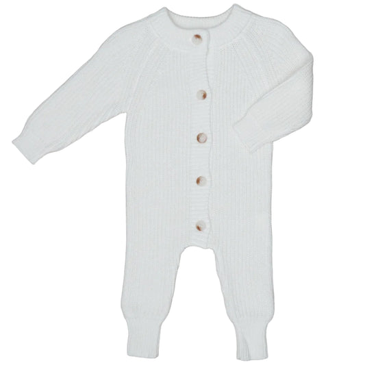 BUTTON KNIT JUMPSUIT- CLOUD