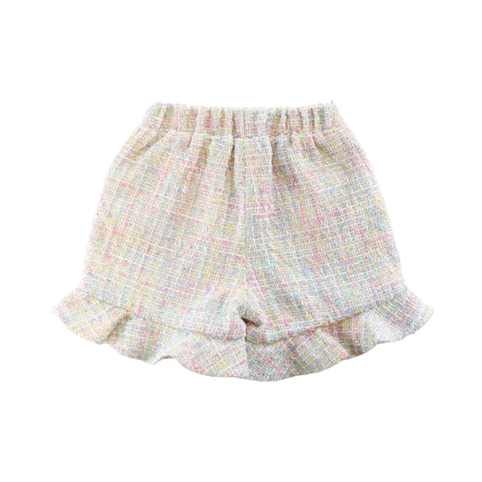 RUFFLE HEM TWEED SHORTS