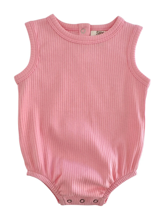 FLAMINGO PINK RIBBED SHIRT ONESIE