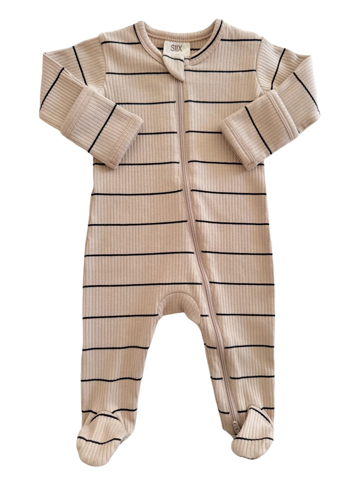 TAN & BLACK STRIPE FOOTIE