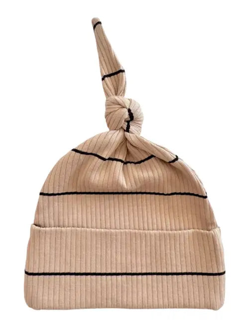 TAN & BLACK STRIP HAT