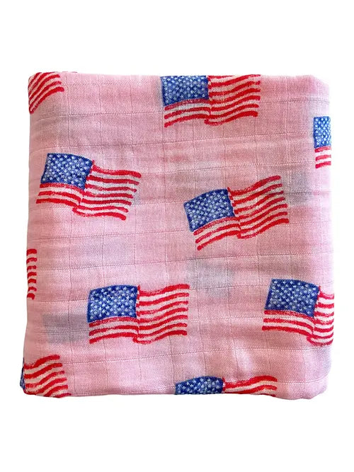 AMERICAN FLAG PINK SWADDLE