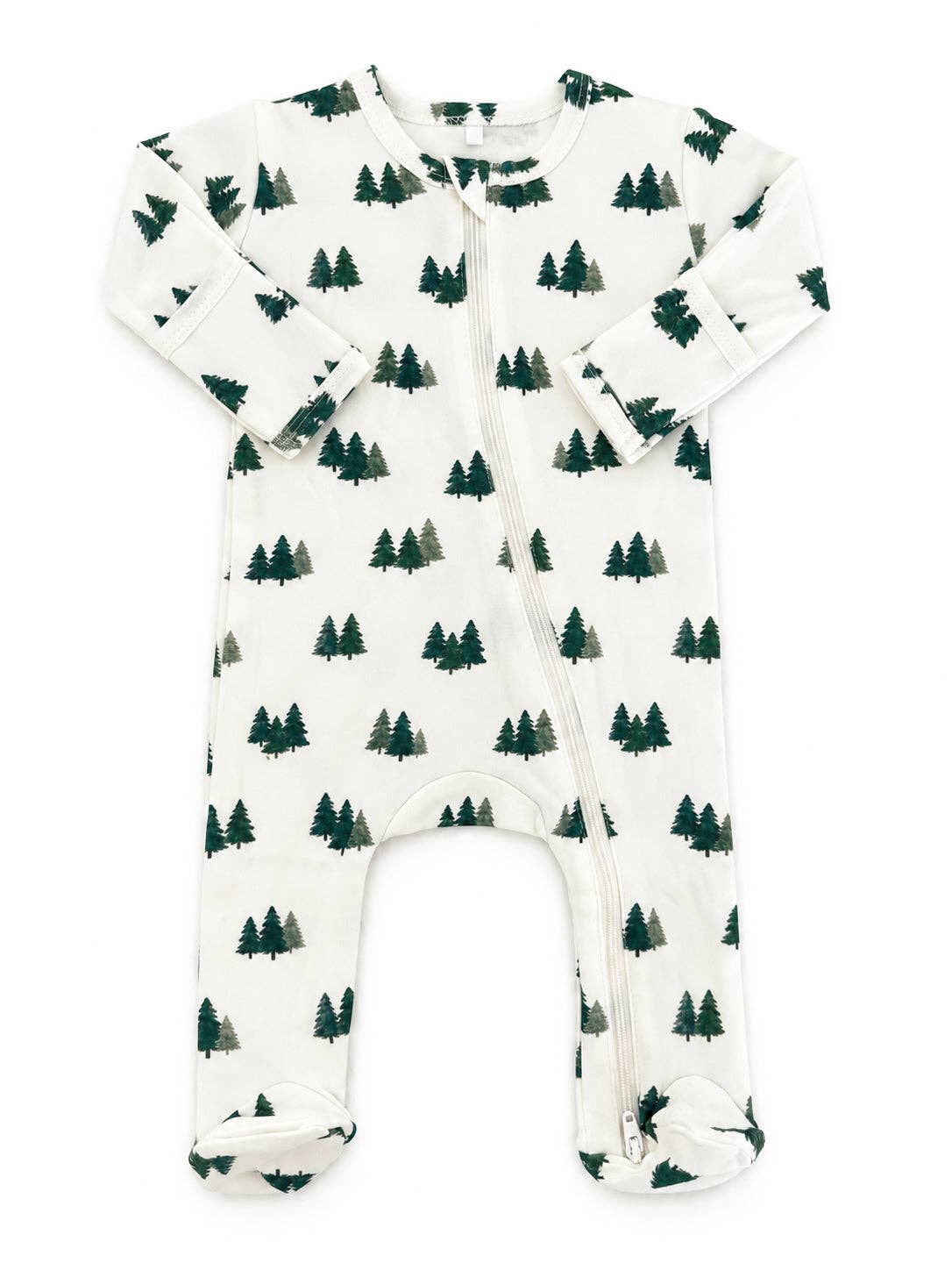 Evergreen Grove / Organic Cotton 2-Way Zip Footie
