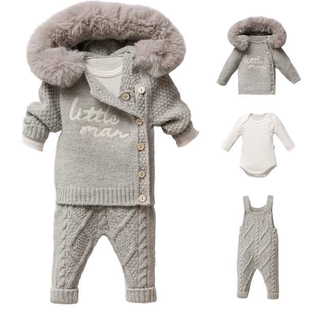 LITTLE MAN WOOL-BLEND WINTER BABY OUTFIT
