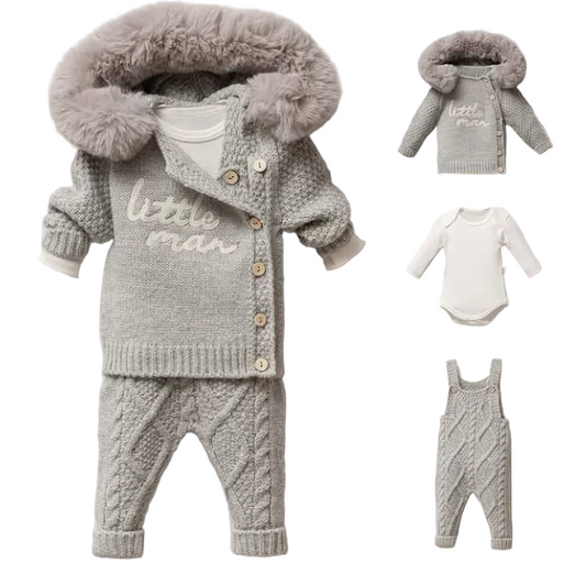 LITTLE MAN WOOL-BLEND WINTER BABY OUTFIT