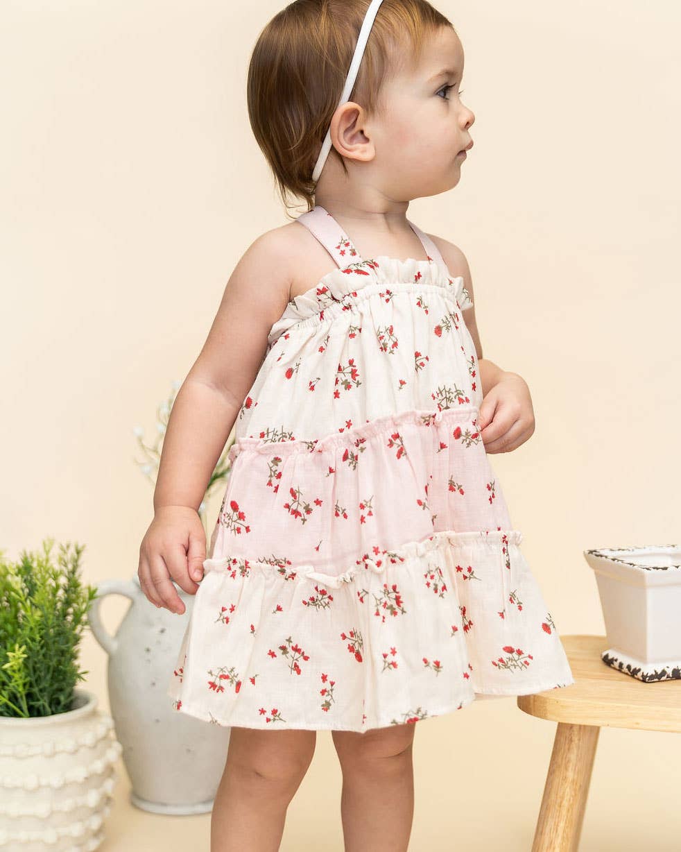 Bijou Tiered Floral Baby Dress + Bloomer