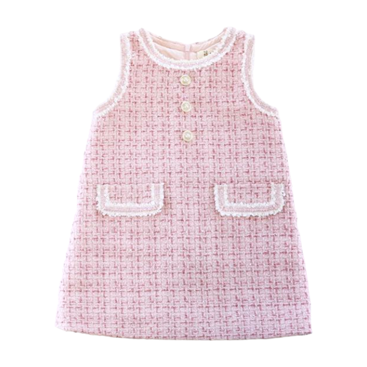 JENN SEQUIN TRIM TWEED DRESS