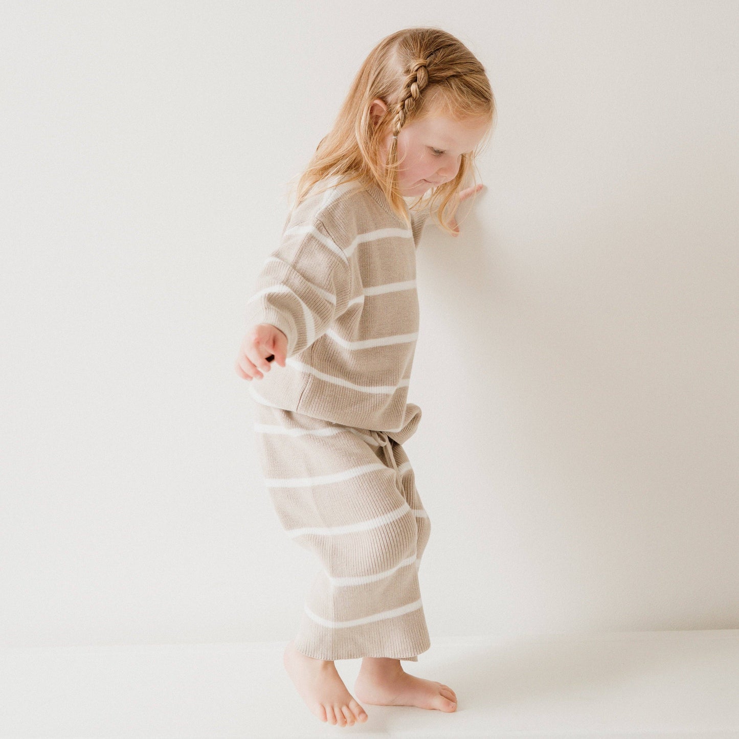 OAT STRIPE KNIT PANTS